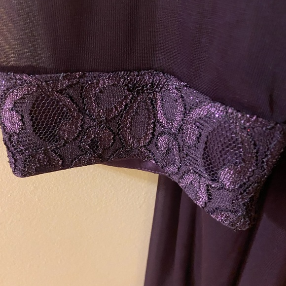 R&M Richards open front plum/sheer cardigan - size 16 - NWT - Picture 5 of 12